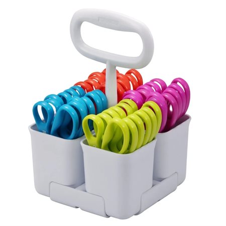 24 Kids Round Tip Scissors With Caddy
