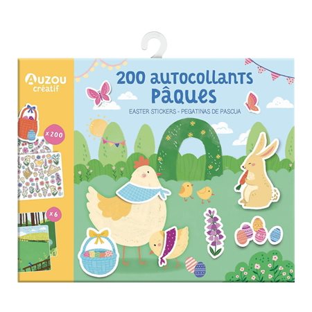 200 autocollants Pâques