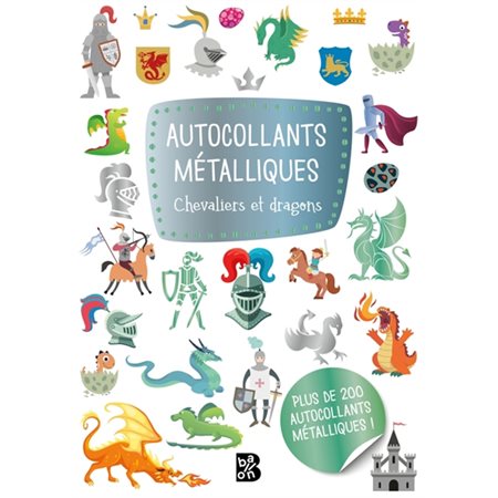 Autocollants métalliques : Chevaliers et dragons