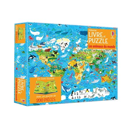 Les animaux du monde : Coffret livre et puzzle : Dès 7 ans