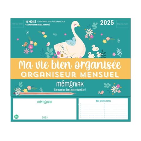 Ma vie bien organisée : organiseur mensuel 2025 : 16 mois, de septembre 2024 à décembre 2025, Le Mémoniak