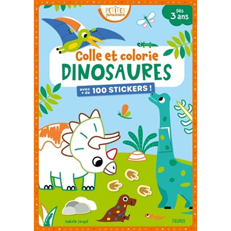 Dinosaures : colle et colorie,