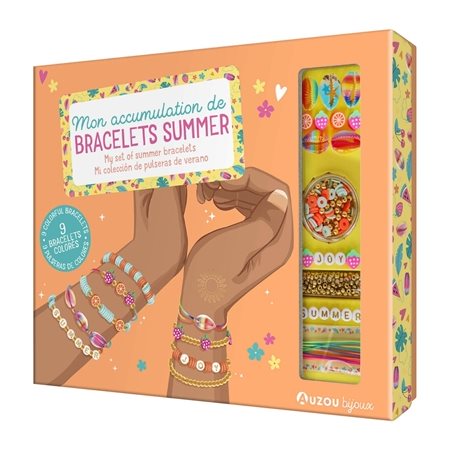 Mon accumulation de bracelets summer : 9 bracelets colorés = My set of summer bracelets